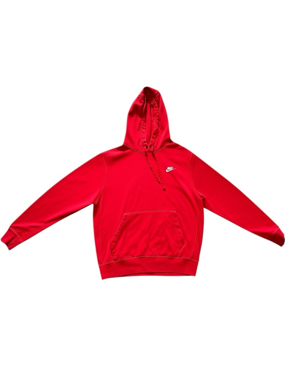 Nike Red Hooded Pullover with White Swoosh